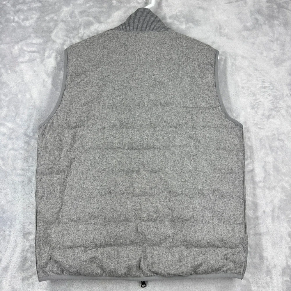 COLLARS & CO Regent Reversible Quilted Wool Vest Mens S Heathered Grey NWOT